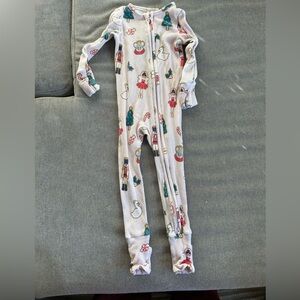 Festive Nutcracker Kids Footie Pajama - Cream